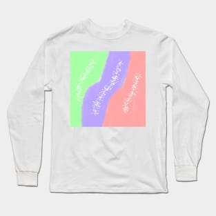 Blue red green watercolor abstract art Long Sleeve T-Shirt